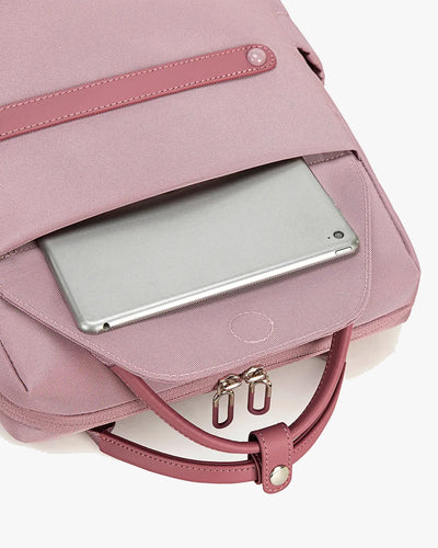 mochila ellena rosa ângulo design slim compacto 25 litros 0.7kg mochila pasta feminina notebook 15.6 tablet 12.1 leve
