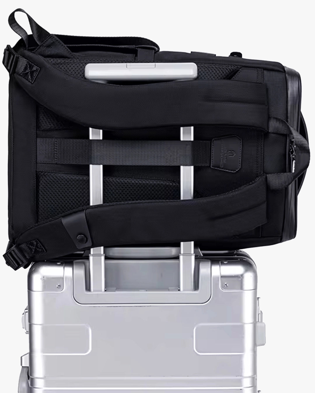 sistema traseiro acoplagem mala rodinhas explorer mãos livres aeroporto terminal estação viagem negócios mochila executiva mobilidade total