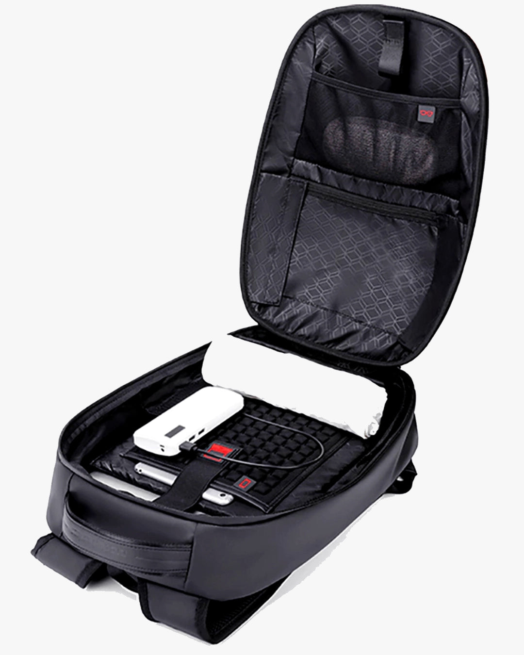 interior guardian organizado divisórias celular canetas chaveiro integrado carteira documentos acessórios organização completa mochila executiva semi-rígida masculina