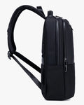 mochila r-line lateral preta design slim compacto 45x30x15cm perfil enxuto poliéster resistente mochila executiva masculina discreta elegante premium não ocupa espaço transporte público