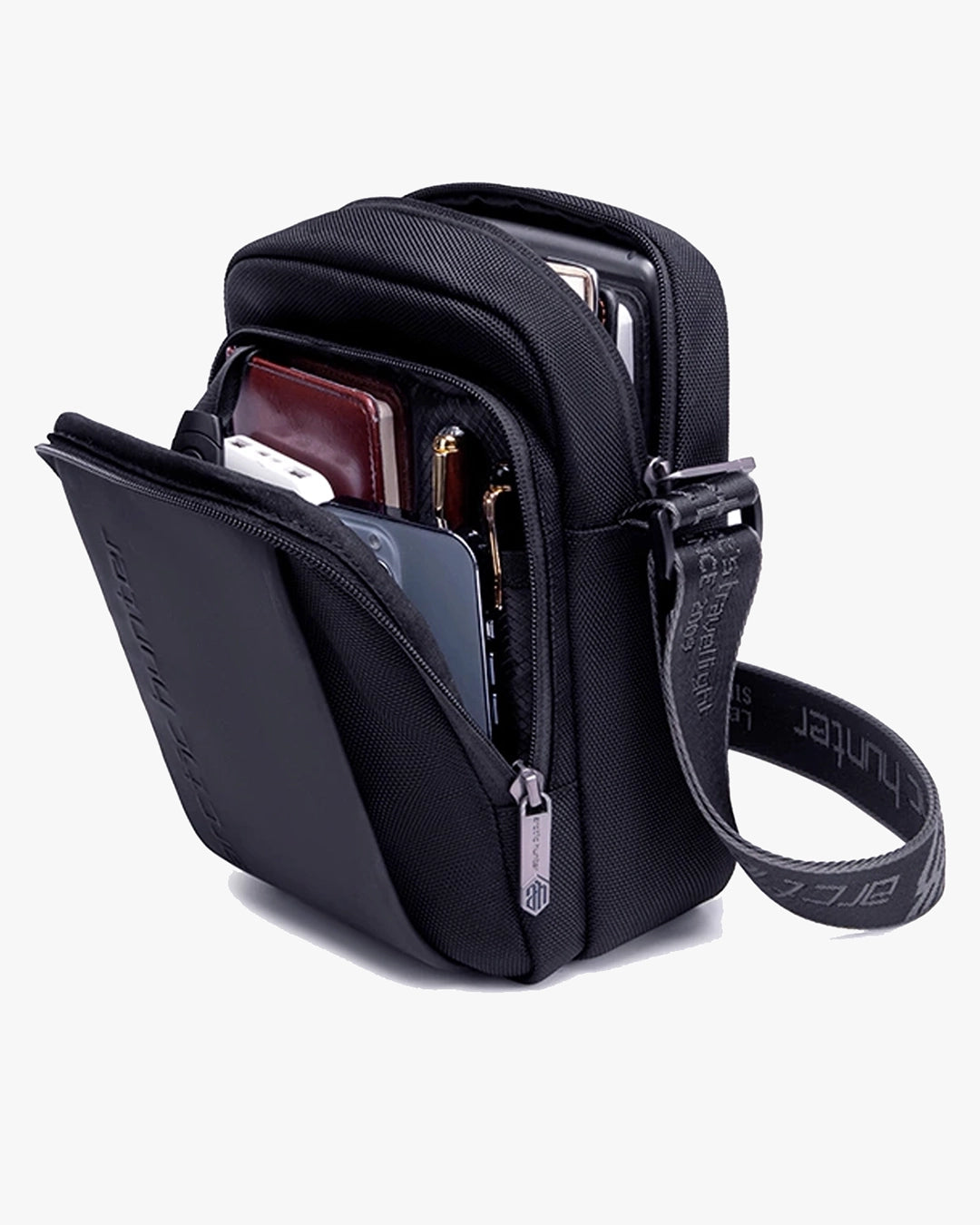 interior cetim shoulder bag raptor 2 compartimentos independentes zíper divisória tablet documentos carteira acessórios organizados