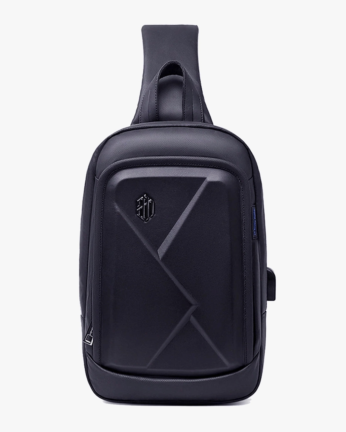 shoulder bag eva rígido design x venture-pro levatte preta usb externa antifurto oculto 0.7kg impermeável bolsa transversal masculina tecnológica urbana conectada compacta leve não deforma