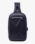 shoulder bag eva rígido design x venture-pro levatte preta usb externa antifurto oculto 0.7kg impermeável bolsa transversal masculina tecnológica urbana conectada compacta leve não deforma