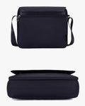 bolsa aspect preta ângulo 28x34x10cm 0.9kg executiva transversal masculina notebook 15.6 tablet 3 compartimentos leve