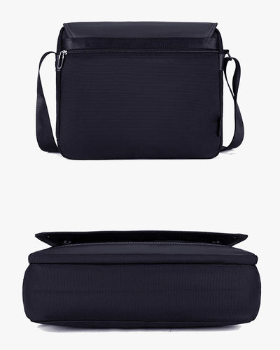 bolsa aspect preta ângulo 28x34x10cm 0.9kg executiva transversal masculina notebook 15.6 tablet 3 compartimentos leve