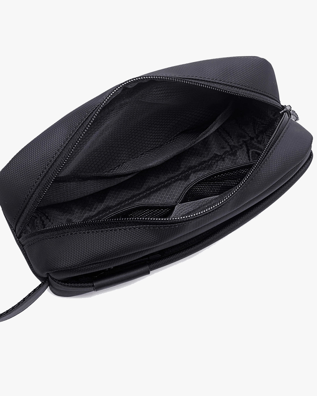 interior travel-t abertura ampla acesso total divisórias mesh produtos higiene perfume carregador cabo airpods relógio chaves organização real sem bagunça