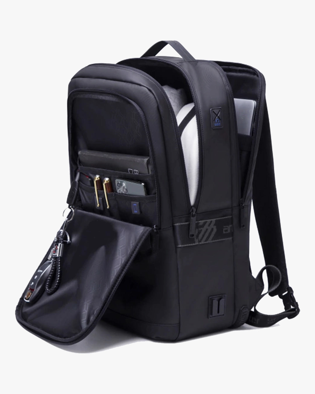 3 compartimentos zíper YKK mochila defender divisórias canetas celular documentos chaveiro organização total cada item lugar certo executiva multifuncional