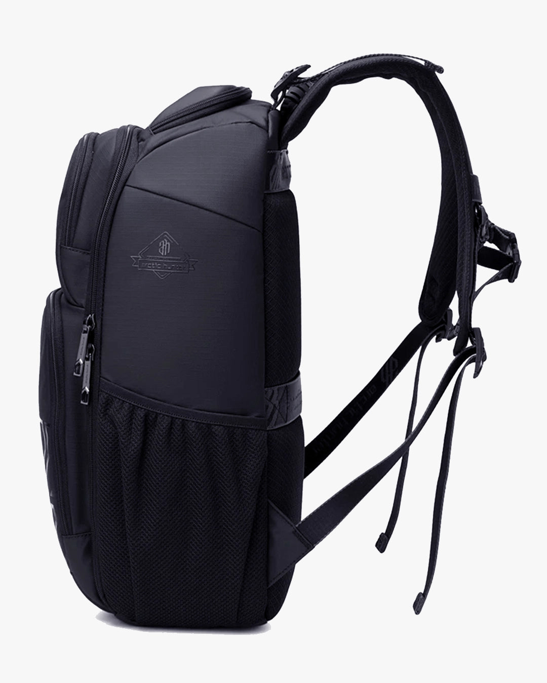 mochila drifter lateral preta 50x30x20cm design executivo elegante material hydroshield impermeável anti-riscos poliéster 1680d masculina premium sofisticada durável uso intenso diário