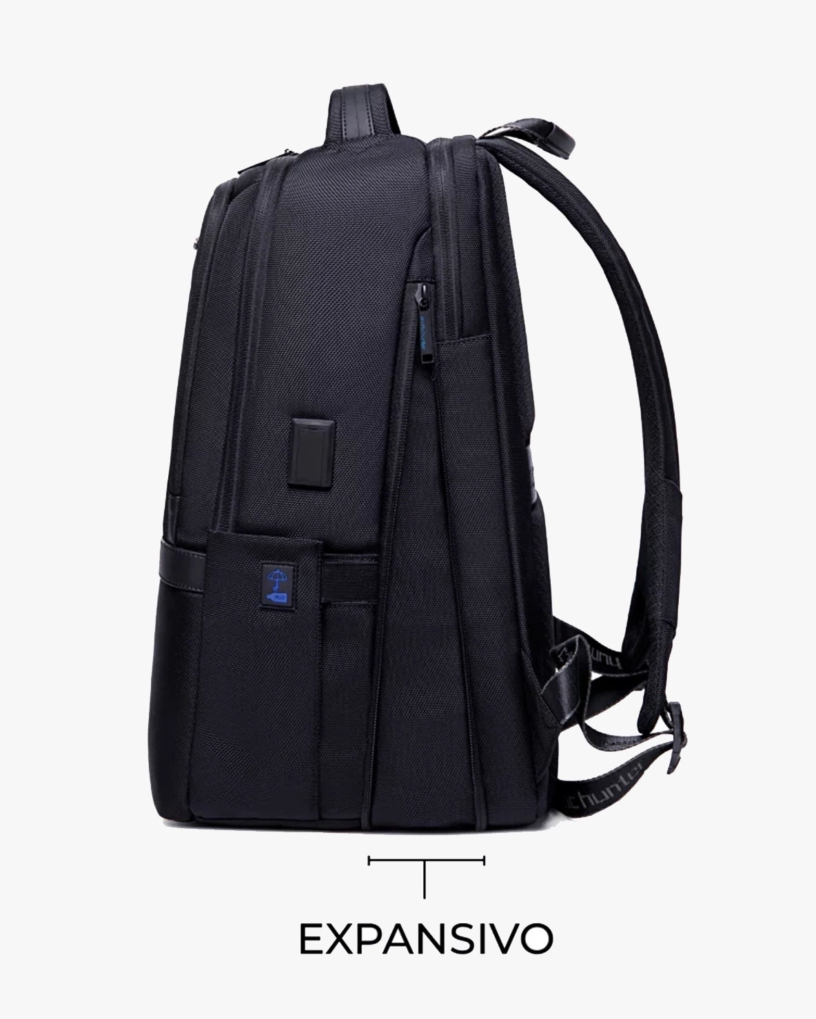 sistema expansível zíper lateral mochila expand +10cm profundidade 30 litros mochila executiva versátil mais espaço quando precisar