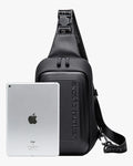 shoulder bag huepack levatte modelo masculino uso diário transversal cruzada peito design urban tamanho ideal proporção 1.92m recomendado