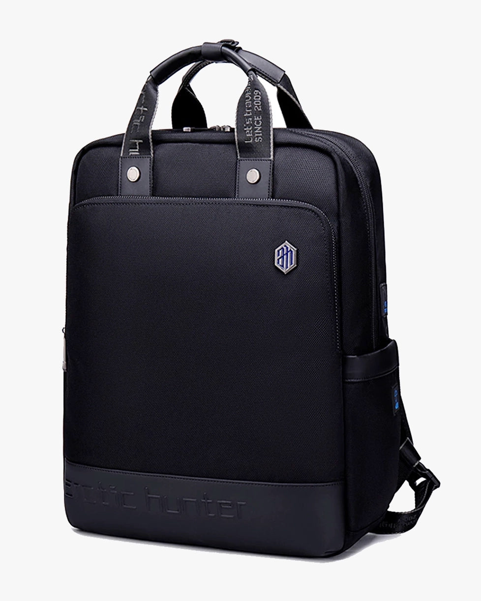 mochila pasta executiva 2 em 1 unique levatte preta 28 litros 1kg poliéster 1680d notebook 15.6 alças retráteis usb fone integrados design híbrido masculina premium