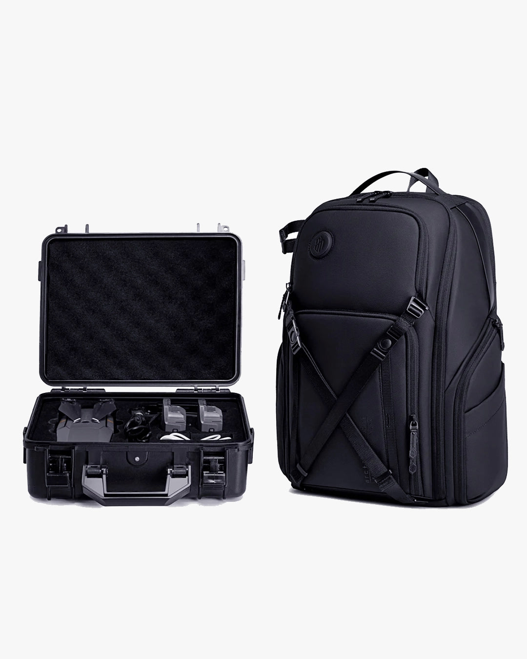 dronelock frontal mochila photographer x suporte fixação drone dji transporte seguro voo externo ensaio aéreo criador conteúdo
