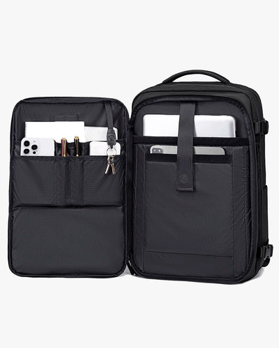 interior mochila air vacuum organizado vácuo compressão roupas acessórios documentos divisórias viagem organização total