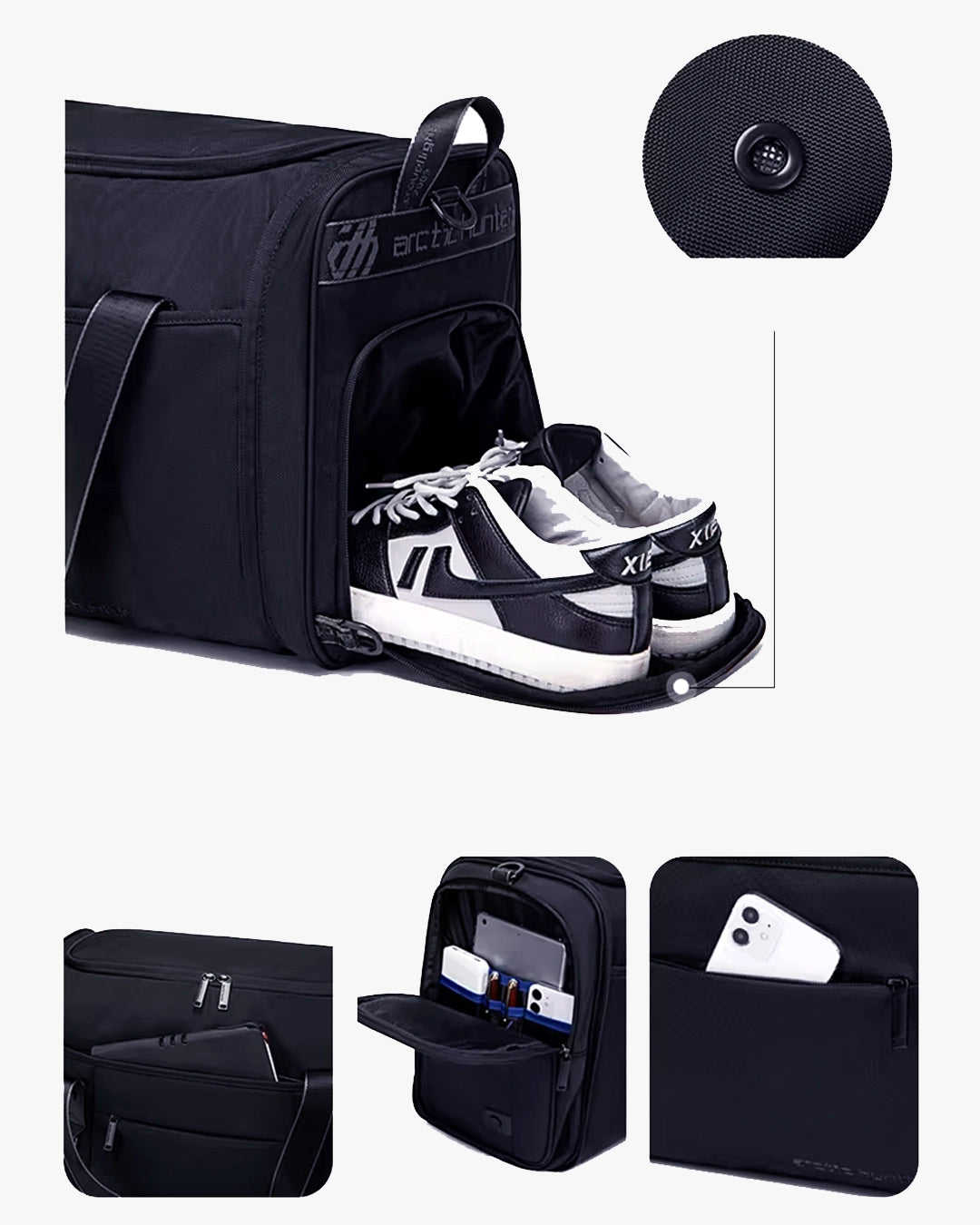 interior fenix 4 zíperes multi compartimentos notebook 15.6 tablet 10.2 roupas documentos chaveiro integrado organização inteligente total