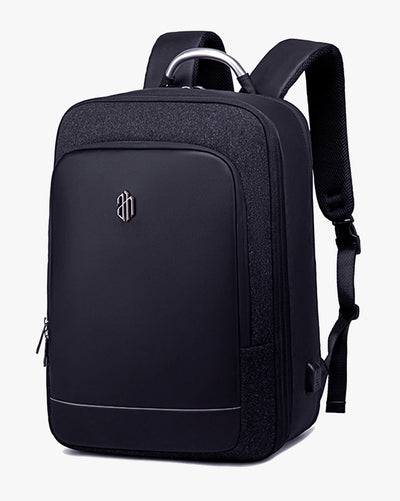 mochila executiva expansível 3 em 1 garnier levatte preta 60 litros notebook 17.3 abertura 180 graus shoulder bag destacável inclusa poliéster 1680d impermeável bagagem mão