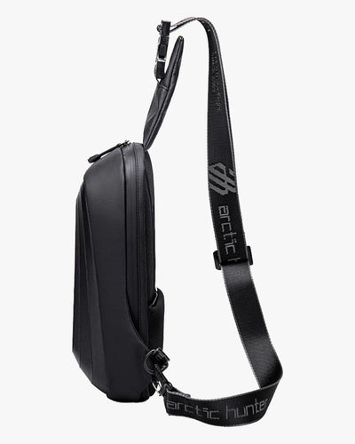 shoulder bag huepack lateral preta 31x18x10cm eva semi-rígido poliéster impermeável design urbano moderno bolsa transversal masculina resistente durável premium acabamento