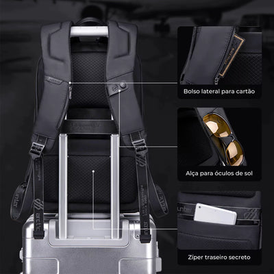 alças ergonômicas acolchoadas mochila brook conforto prolongado distribuição peso mochila executiva notebook 15.6 uso diário