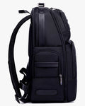 mochila harvey lateral preta 47x31x17cm 1.8kg estrutura reforçada material rígido beleza design clean masculina executiva corporativa elegante sofisticada durável