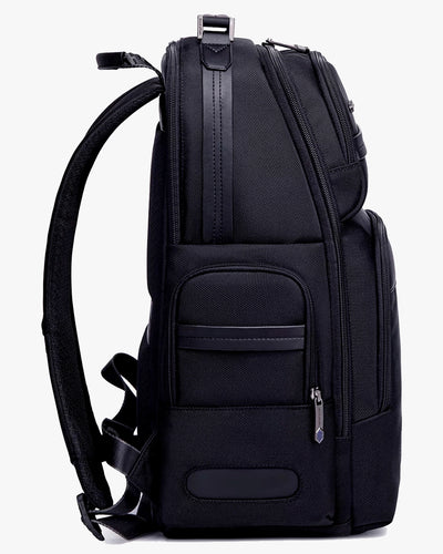 mochila harvey lateral preta 47x31x17cm 1.8kg estrutura reforçada material rígido beleza design clean masculina executiva corporativa elegante sofisticada durável