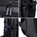 mochila essential especificações 48x34x10 35 litros 1kg poliéster 1680d notebook 15.6 tablet 12.1 usb travelfit hydroshield ykk preto azul levatte