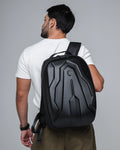 mochila executiva semi-rígida guardian levatte preta notebook 15.6 usb antifurto zíper ykk impermeável anti-riscos estrutura mantém forma mesmo vazia design moderno resistente masculina