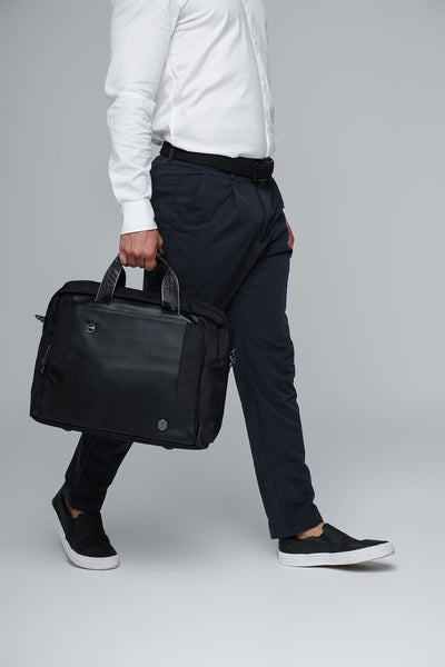 pasta executiva premium postman-pro levatte preta notebook 15.6 couro alça transversal removível alça mão dupla zíper premium masculina negócios trabalho alto padrão elegante sofisticada