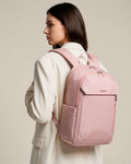 mochila feminina slim diva levatte rosa notebook 15.6 usb usb-c integrado 25 litros impermeável leve elegante trabalho faculdade mochila mulher moderna