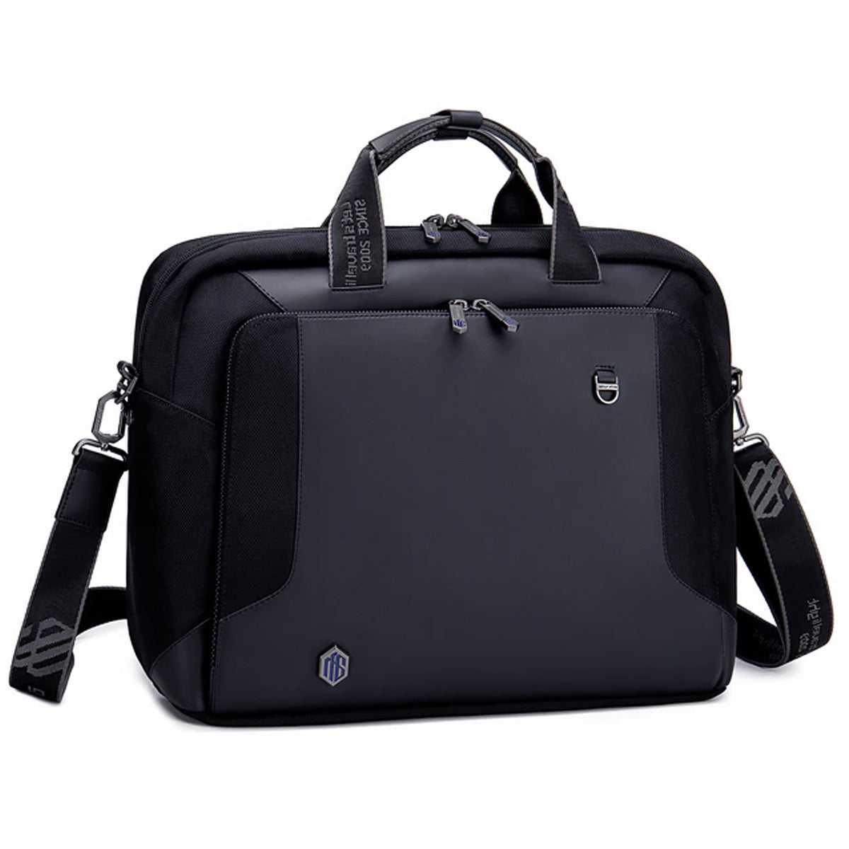 pasta executiva premium postman-pro levatte preta notebook 15.6 couro alça transversal removível alça mão dupla zíper premium masculina negócios trabalho alto padrão elegante sofisticada