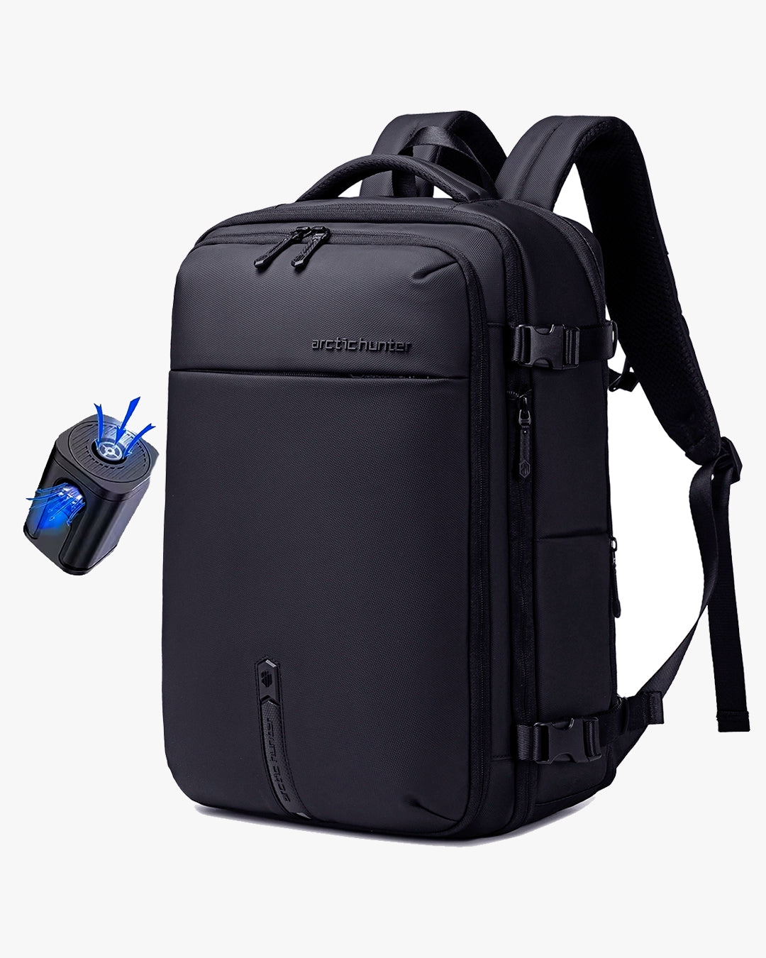 mochila air vacuum lateral expansível vácuo tecido à prova d'água zíper YKK mochila viagem executiva leve confortável resistente durável