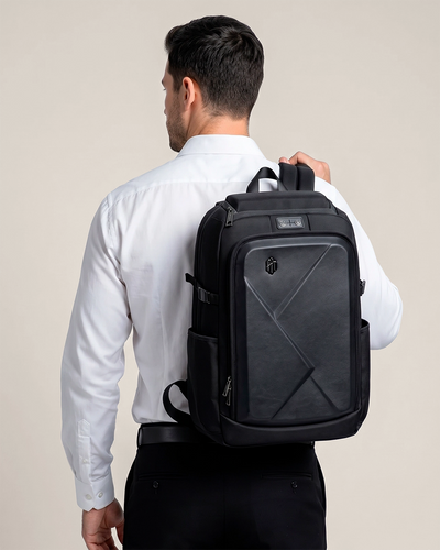 mochila executiva semi-rígida abs armour-x levatte preta 35 litros 1.3kg notebook 15.6 usb fone bolso óculos rígido trava peitoral airmesh resistente bem acabado visual tático imponente