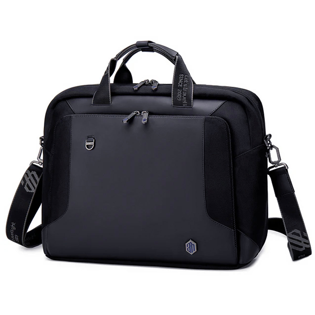 pasta executiva premium postman-pro levatte preta notebook 15.6 couro alça transversal removível alça mão dupla zíper premium masculina negócios trabalho alto padrão elegante sofisticada