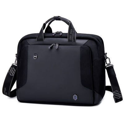pasta executiva premium postman-pro levatte preta notebook 15.6 couro alça transversal removível alça mão dupla zíper premium masculina negócios trabalho alto padrão elegante sofisticada