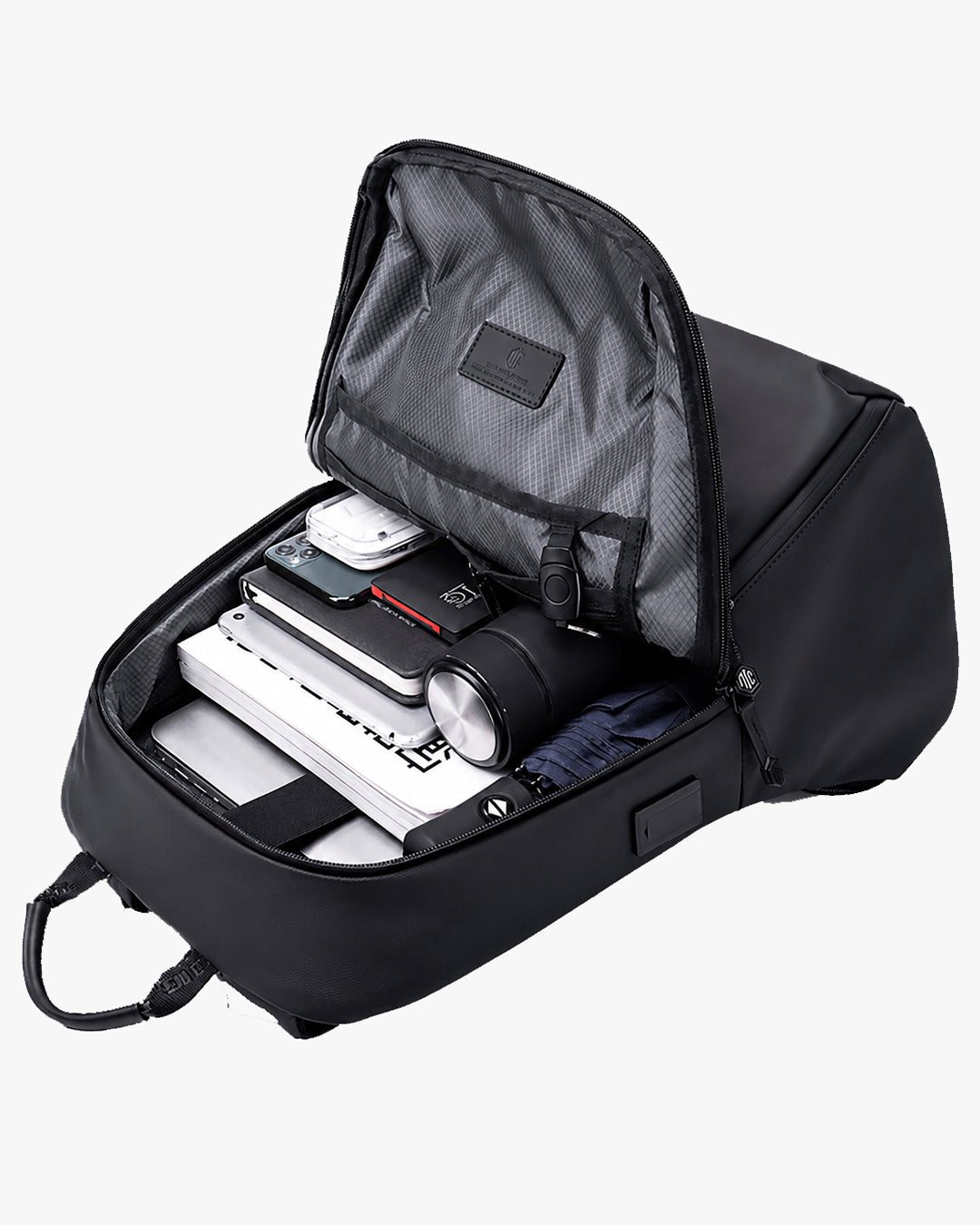 interior eminence 2 compartimentos principais bolso superior 2 bolsos laterais zíper suporte interno chaves celular canetas cada item lugar certo organização total minimalista