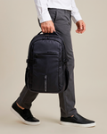 mochila executiva slim essential levatte preta 35 litros 1kg notebook 15.6 usb impermeável 4 compartimentos trabalho faculdade urbana discreta