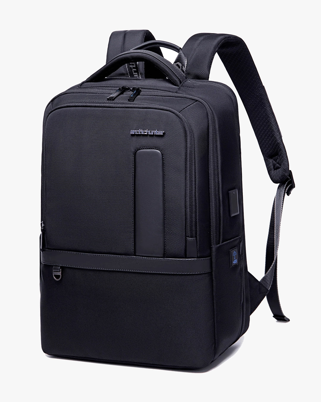 mochila executiva expansível expand levatte preta 30 litros notebook 15.6 usb impermeável poliéster 1680d trabalho viagem masculina leve elegante