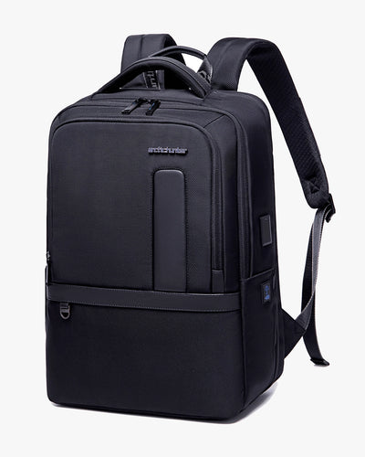 mochila executiva expansível expand levatte preta 30 litros notebook 15.6 usb impermeável poliéster 1680d trabalho viagem masculina leve elegante