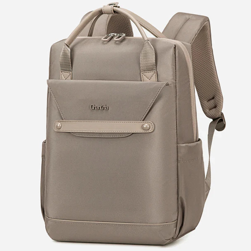 mochila ellena bege pasta executiva feminina 2 em 1 pérola couro notebook 15.6 mochila trabalho sofisticada levatte