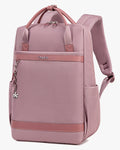 mochila malena rosa frente design elegante feminino couro sintético stripes decorativos 25 litros 0.7kg mochila executiva feminina