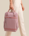mochila pasta feminina 2 em 1 malena levatte rosa notebook 15.6 chaveiro flores alça mão dupla reforçada impermeável leve elegante trabalho faculdade