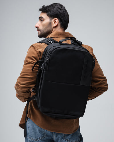 mochila pasta executiva 2 em 1 compact-mac levatte preta 50 litros notebook 17 flexmode alcas removíveis usb expansível poliéster 1680d masculina premium qualidade top