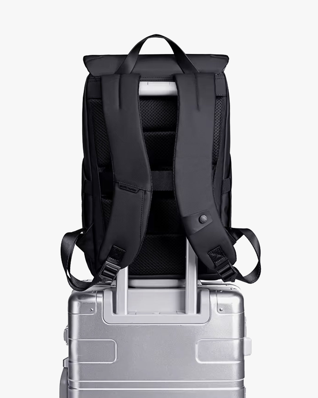 sistema travelfit acoplagem mala rodinhas mochila stormer aeroporto deslocamento mãos livres viagem negócios corporativo