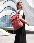 mochila feminina 2 em 1 zafira levatte rosa notebook 15.6 abertura 180 graus bolsa mão executiva trabalho faculdade versátil elegante